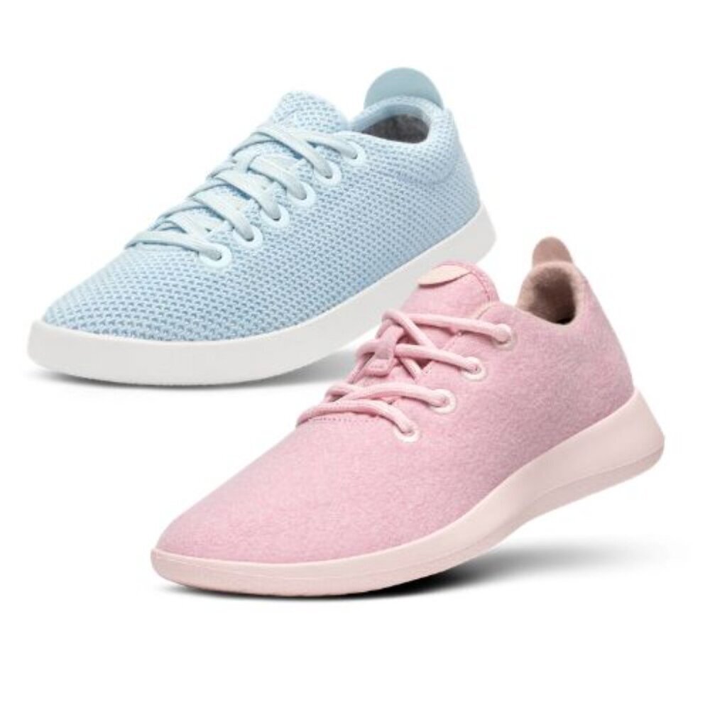 Allbirds TWO PAIRS Blue Tree Piper and Pink Wool Runner Sneakers Size M14